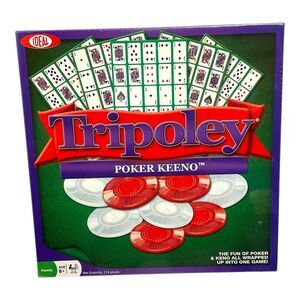 Tripoley Poker Cards Keeno Game by IDEAL 2014 New Sealed